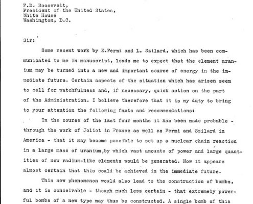 Albert Einsteins Brief an Königin Elisabeth von Belgien